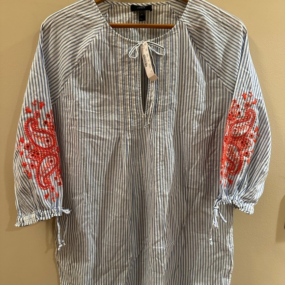 J. Crew Other - J. Crew Embroidered Tunic Cover up NWT
